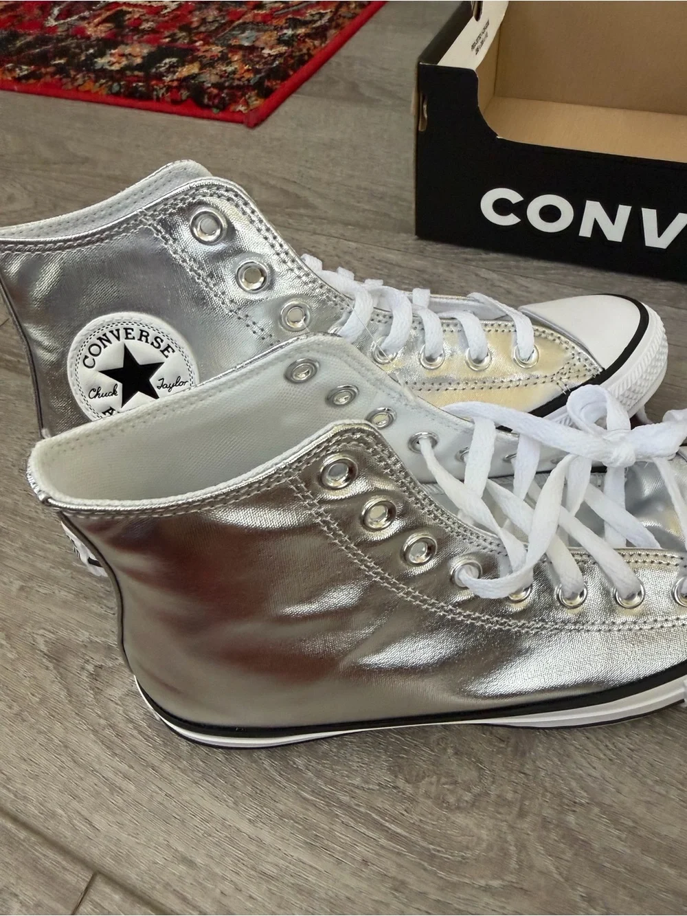 Converse Silver High-Top Sneakers